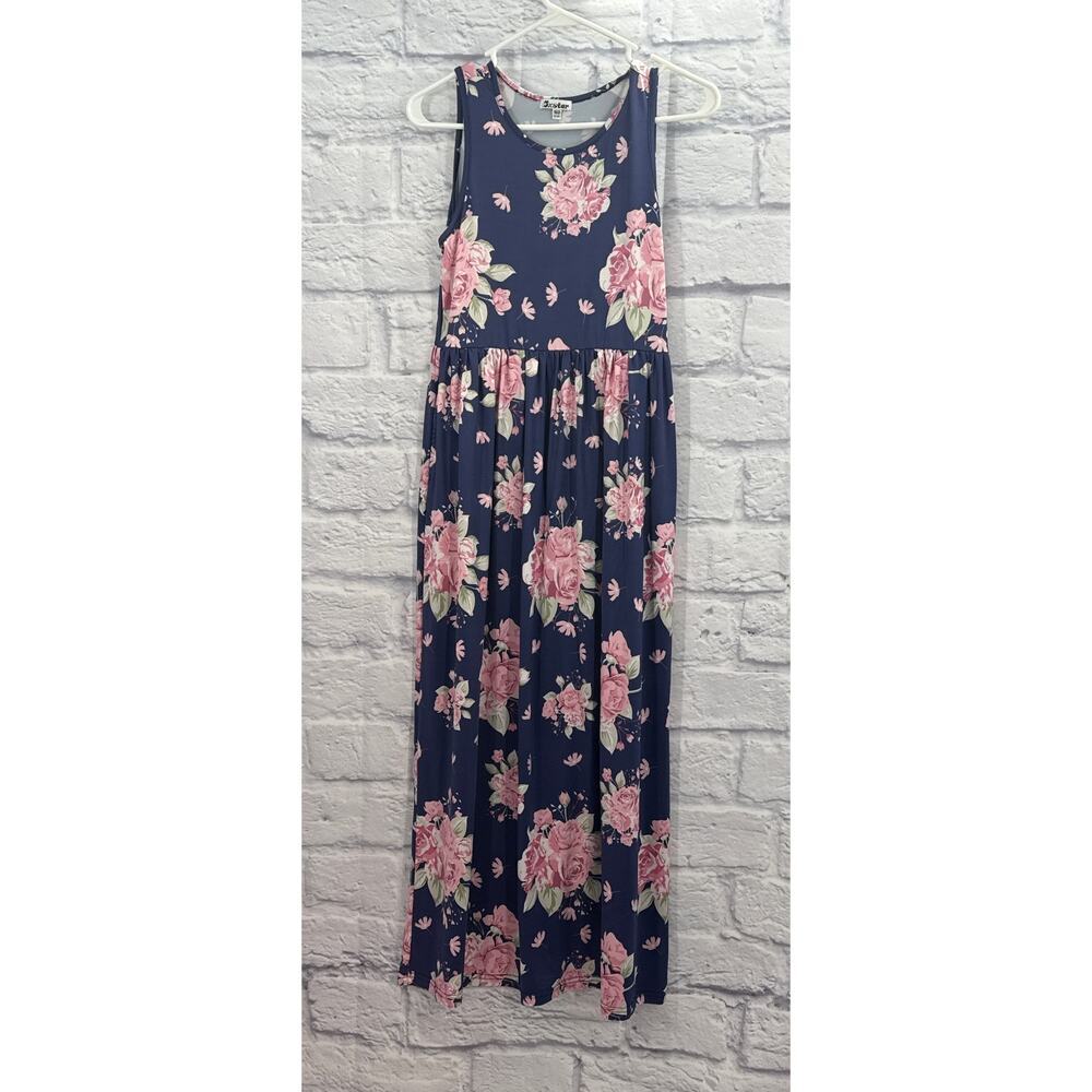 Dxstar Blue Floral Maxi Dress Girls Age 12-13